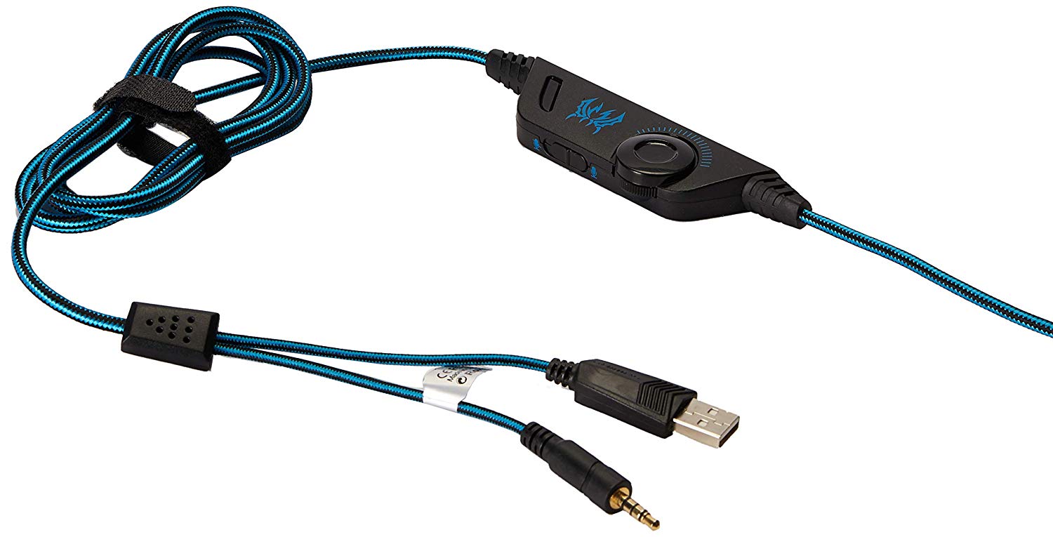 Kotion Each: Over the Ear Headsets with Mic & LED - G9000 Edition (Black/Blue) - Image 2