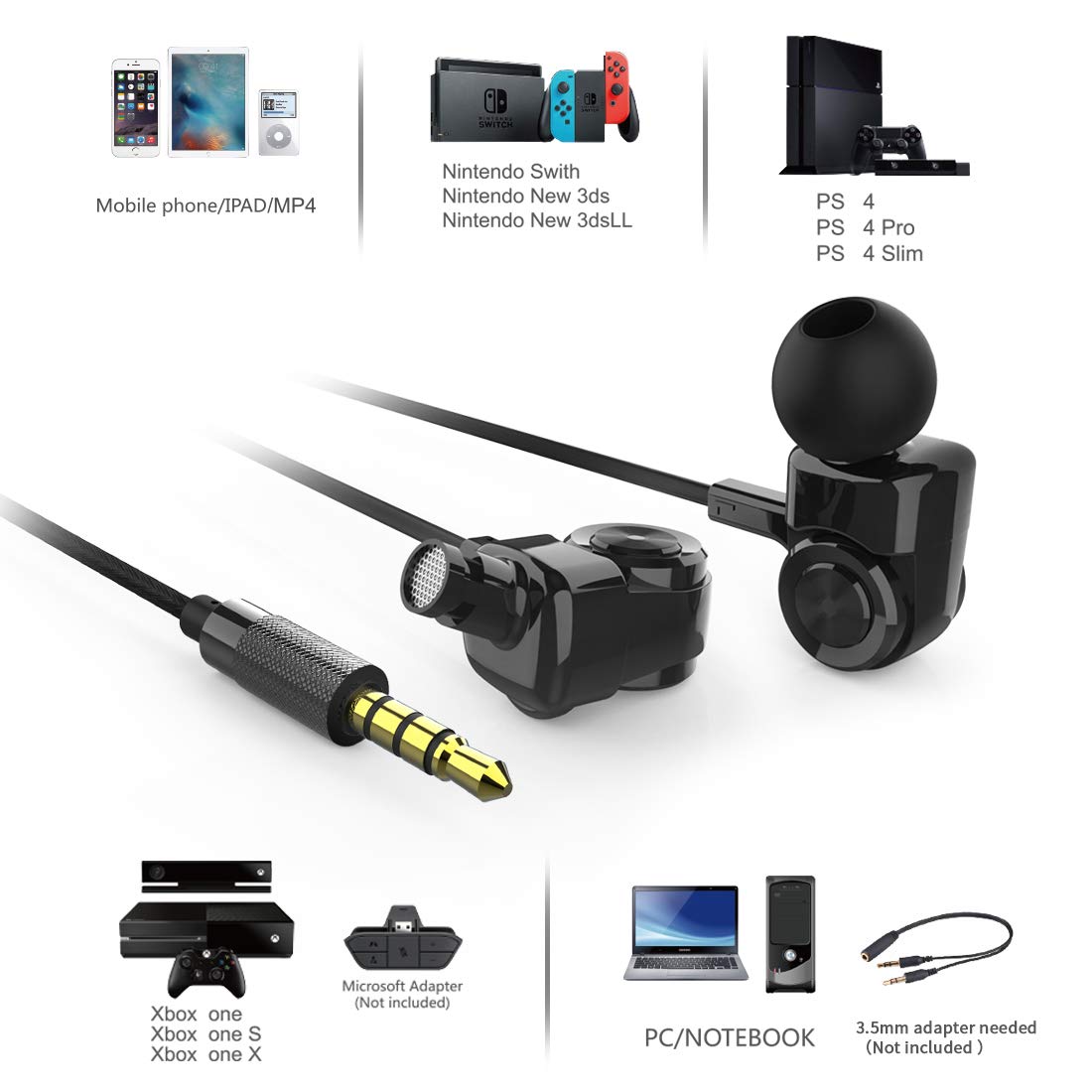 Cosmic Byte Cosmos Carbon in-Ear Vibration Earphone with Mic (Black) - Image 3