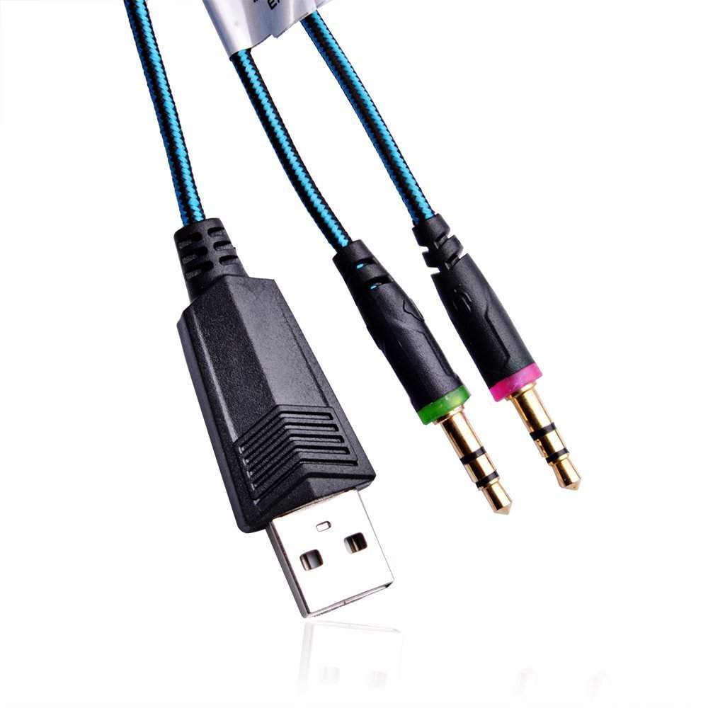 Cosmic Byte Kotion Each Over the Ear Headsets with Mic & LED - G2000 Blue, Rubberized Texture - Image 2