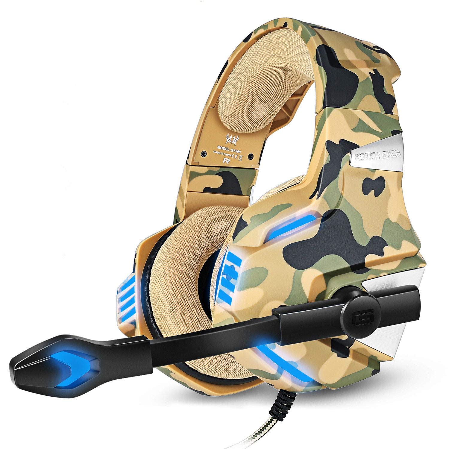 Kotion Each G7500 Gaming Headphone Camo Yellow - Image 2