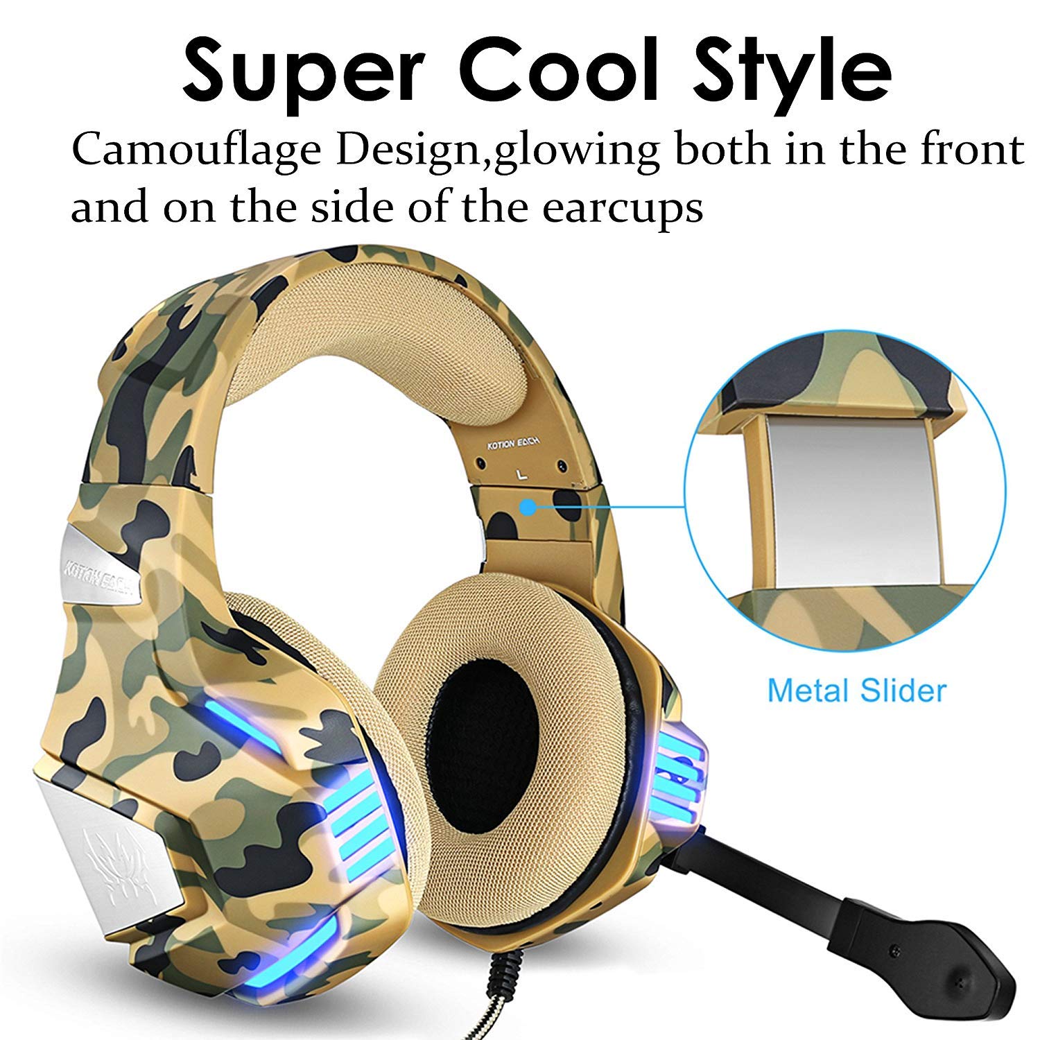 Kotion Each G7500 Gaming Headphone Camo Yellow - Image 1