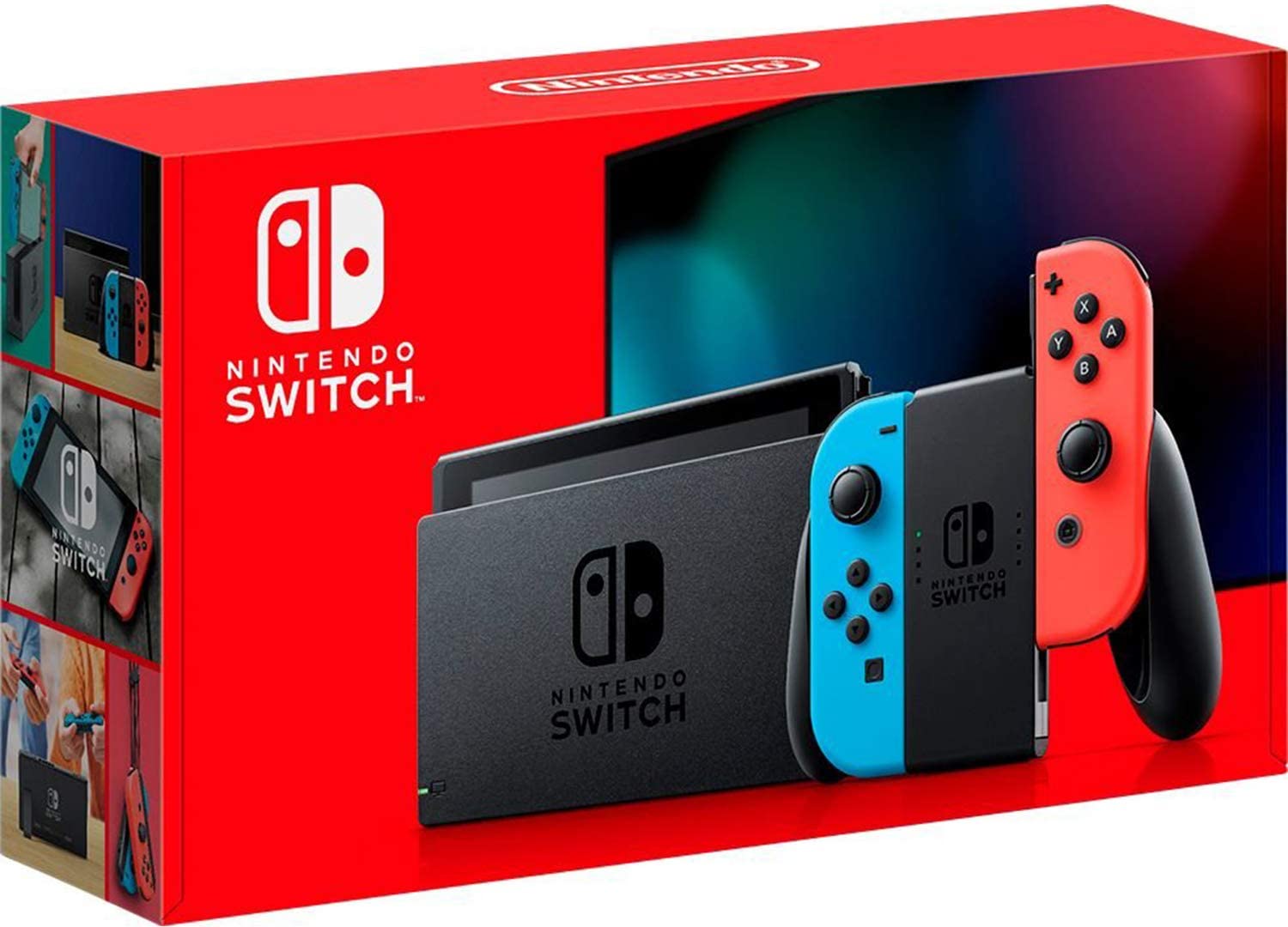 Nintendo Switch Console with neon red and neon blue Joy-Con - Version 2-HAC-001(-01) - Image 1