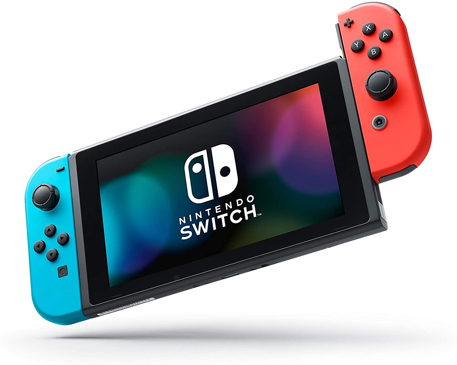 Nintendo Switch Console with neon red and neon blue Joy-Con - Version 2-HAC-001(-01) - Image 2