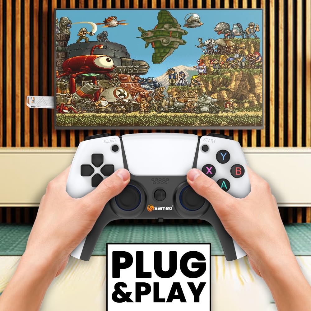 Sameo Micro Lite HDMI Gaming Console ,Game Stick, Video Games, Console Built -in 10000 Retro Games Dual Player- 4K Ultra HD Wireless TV Game Stick,Video Game for Kids (White) - Image 3