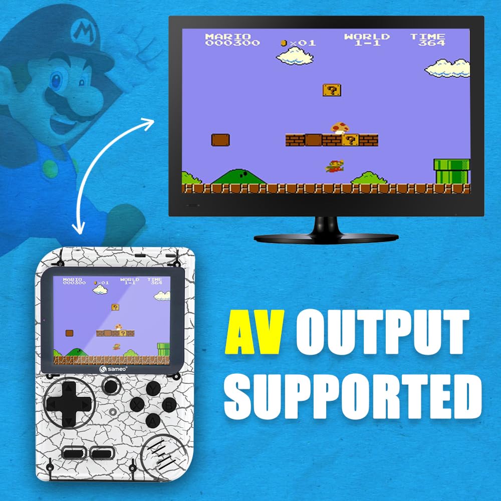 Sameo Handheld Video Game Console, Dreamboy Retro Mini Game with 500 Classic Retro Game TV Compatible for Kids, Rechargeable 8 Bit Classic (Marble White) - Image 2