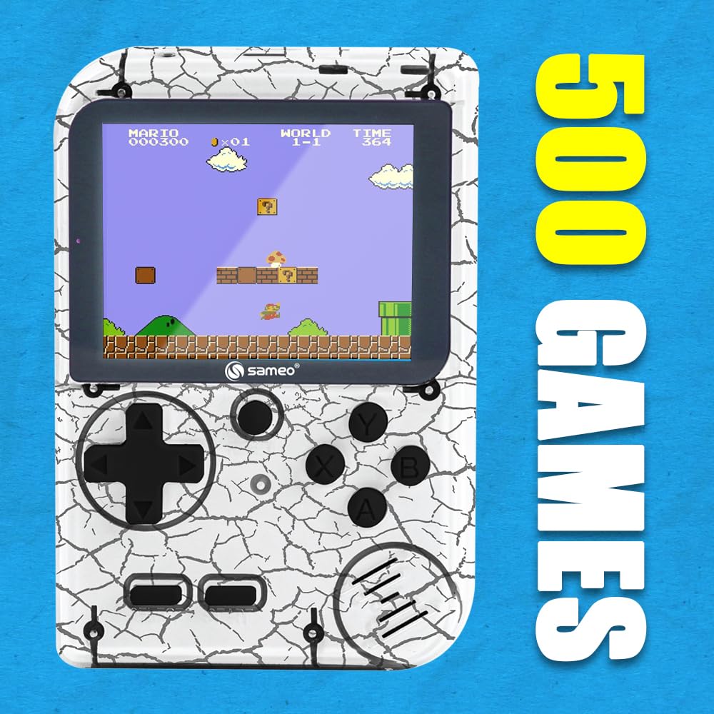 Sameo Handheld Video Game Console, Dreamboy Retro Mini Game with 500 Classic Retro Game TV Compatible for Kids, Rechargeable 8 Bit Classic (Marble White) - Image 4