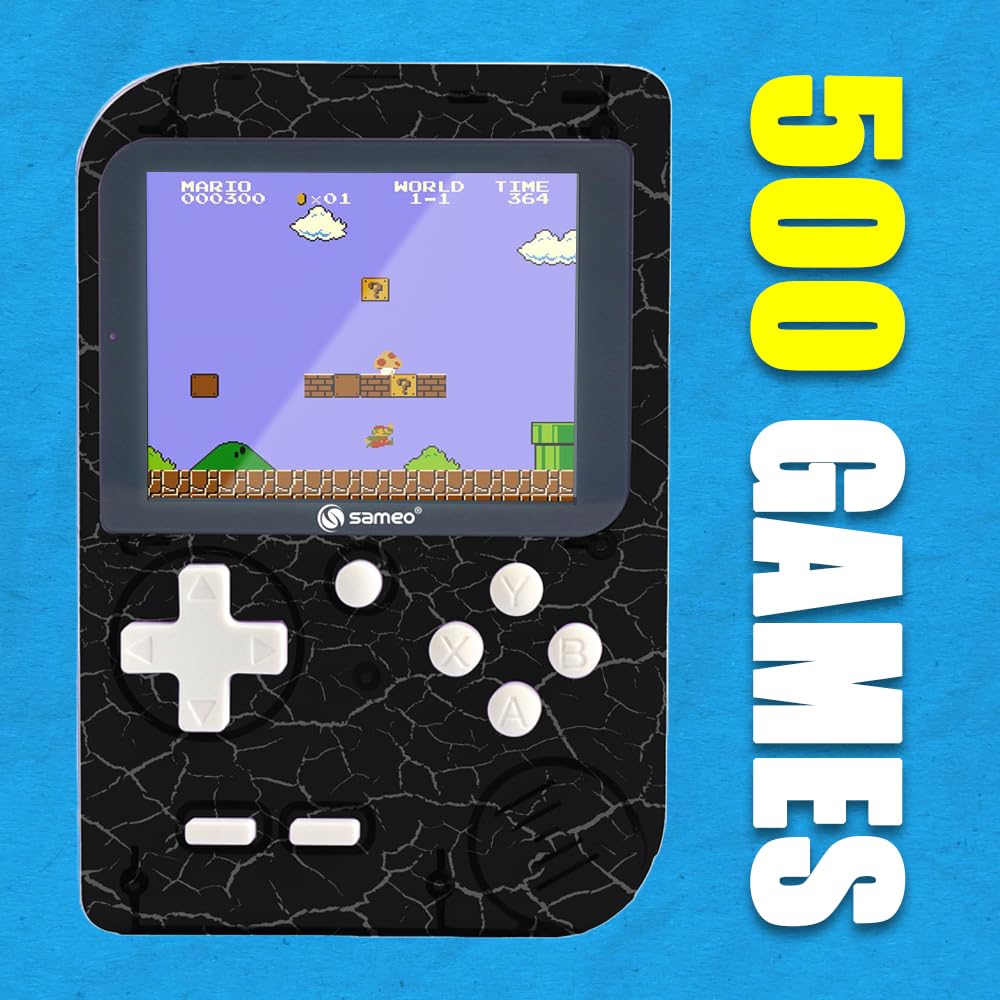 Sameo Handheld Video Game Console, Dreamboy Retro Mini Game with 500 Classic Retro Game TV Compatible for Kids, Rechargeable 8 Bit Classic (Marble Black) - Image 3