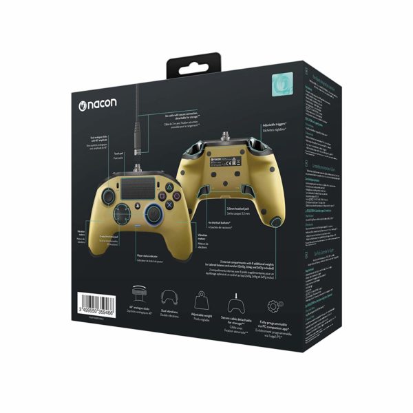 Nacon Official Sony PS4 Wired Pad: Revolution Controller – Limited Edition (Gold) - Image 2