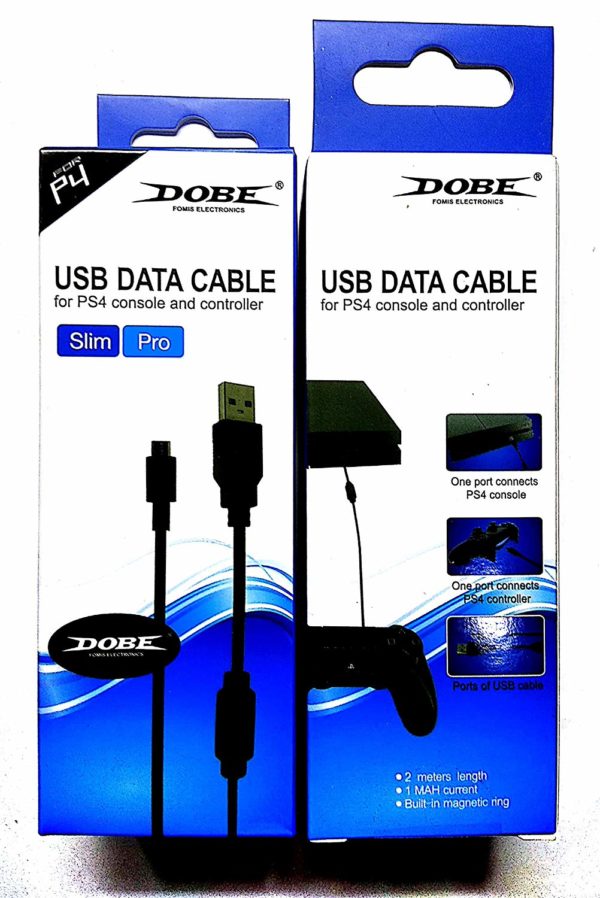 Charging Data Cable Cord USB Cable for PS4 Controller (Black) - Image 3