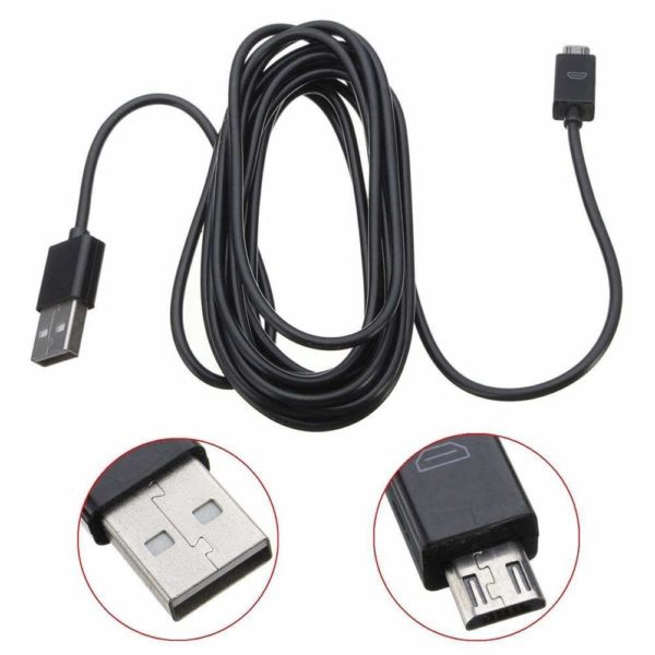 Charging Data Cable Cord USB Cable for PS4 Controller (Black) - Image 2
